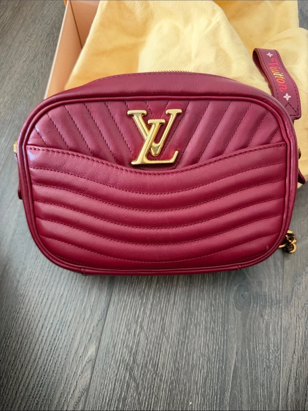Louis Vuitton Quilted Camera Crossbody Bag in Burgundy